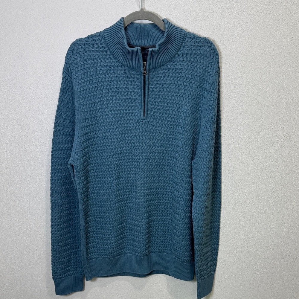 Denver Hayes Teal Zip-Up Sweater